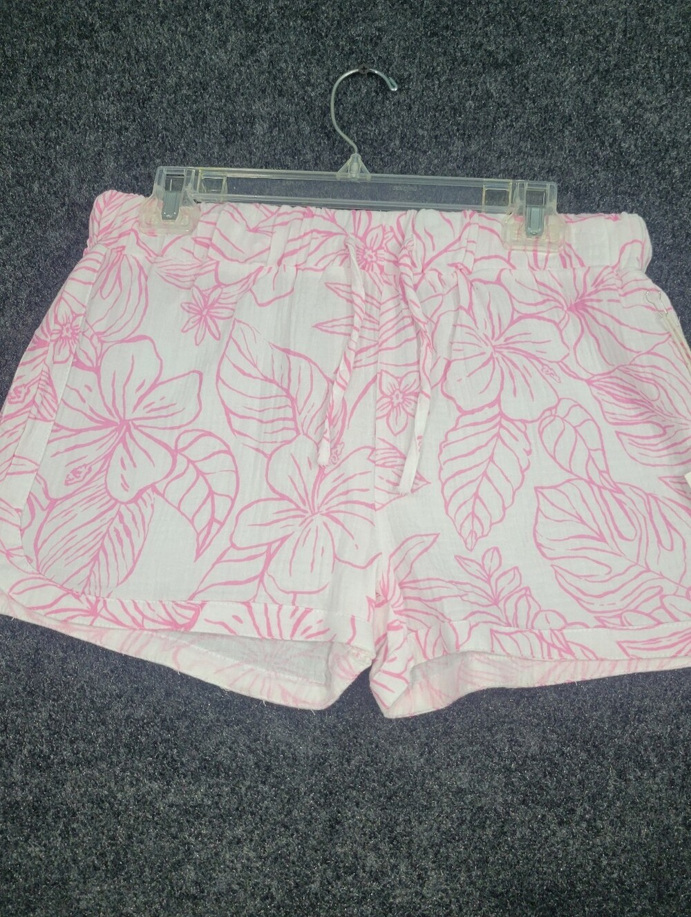Ocean Drive Shorts, Women's Size Large, Pink White, Floral NWT